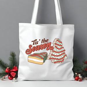 Tis' The Seasoson Tree Cake Tote Bag - Christmas, Winter